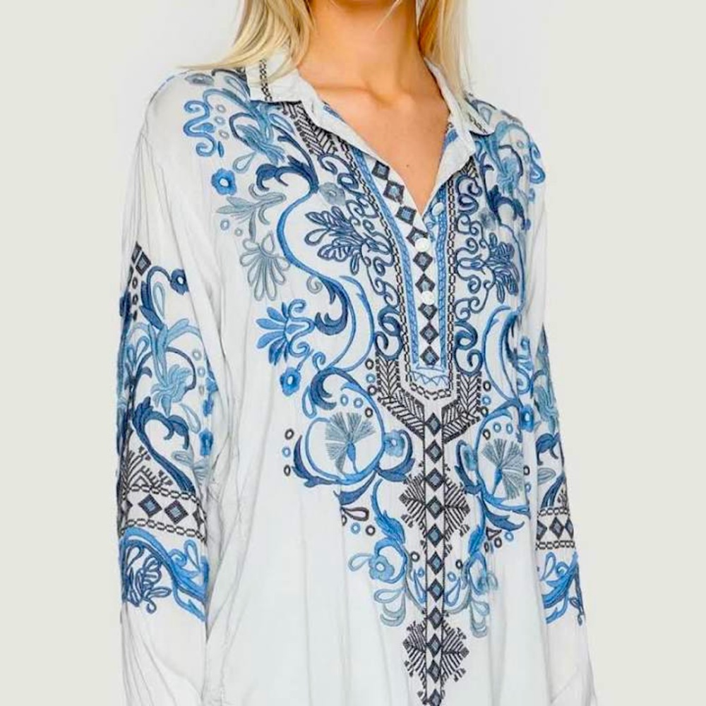 BIYA by JOHNNY WAS Poetry Tunic .. 💙💙FABULOUS!